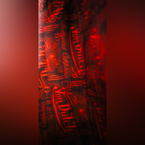 HOSTPICK”Von Dutch NIB City Of Angels Red Yellow Small Bowling Crossbody Handbag - Picture 10 of 12